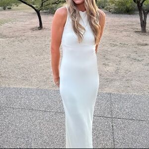 Tarna Sleeveless Slinky Maxi Dress - Bone